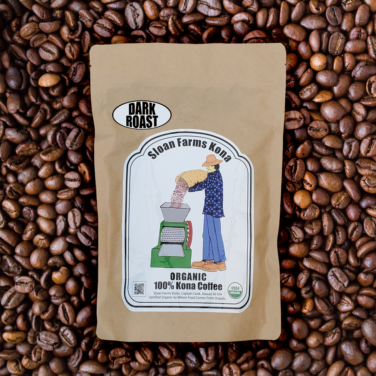 DARK ROAST - Organic 100% Kona Coffee