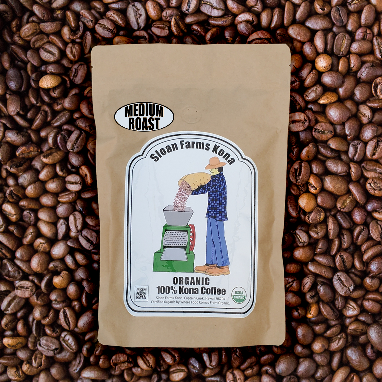 MEDIUM ROAST - Organic 100% Kona Coffee